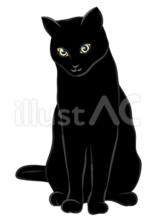 黒猫１ 黒猫,ネコ,動物のイラスト素材