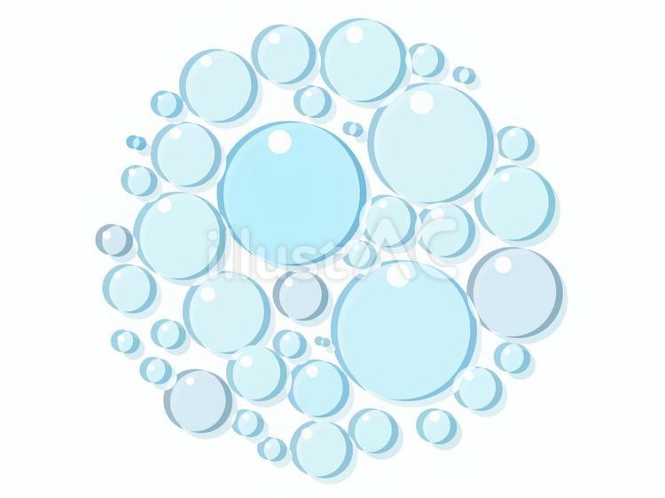 水色の水滴のようなランダムな丸模様 水滴,液体,粒のイラスト素材