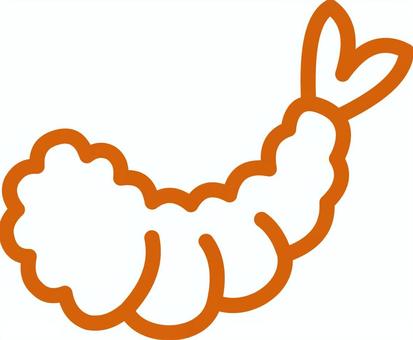 ピクトグラムの茶色のえびフライです。 ピクトグラム,えびフライ,シンプル,揚げ物,フライ,料理,えび,食べ物,日本,おかずのイラスト素材