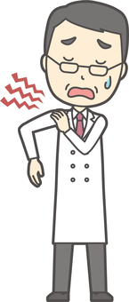 Illustration, a doctor, hospital, white, 