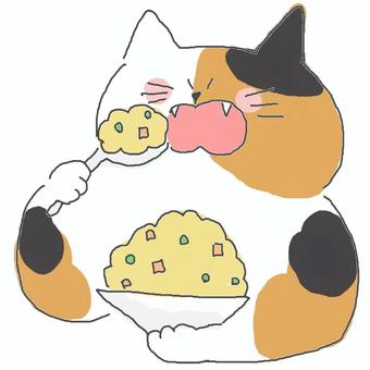 チャーハン かわいい,チャーハン,ごはん,ライス,食事,食べる,いただきます,お米,米,中華のイラスト素材