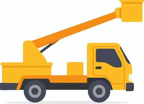 高所作業車 高所作業車,車,工事,現場,働く車,工事車両,電気工事,看板工事,バケット車,自動車のイラスト素材