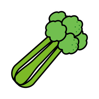 Illustration, celery, 1 share, yellow green, 
