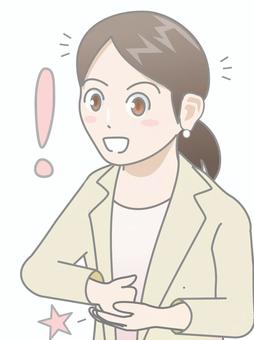 ビジネスウーマン2510（納得） 女性,スーツ,納得,笑顔,手振りのイラスト素材