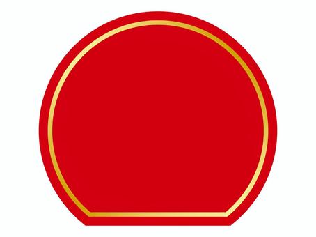 赤い半月型の和風フレーム フレーム,和風,赤のイラスト素材