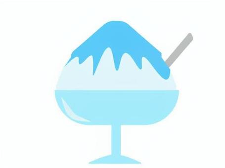 ブルーハワイ味のかき氷 かき氷屋,かき氷,氷,ブルーハワイ,味,甘い,食べ物,シロップ,夏休み,夏のイラスト素材