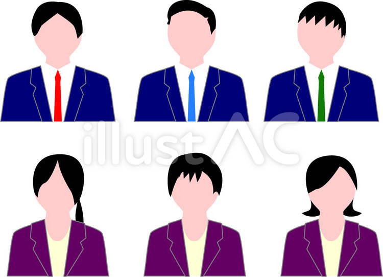 スーツ　ビジネス　髪型　男性　女性 スーツ,ビジネス,髪型のイラスト素材