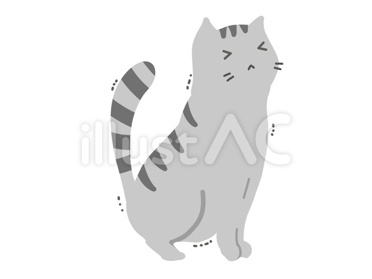 猫　震える　サバトラ 猫,サバトラ,ペットのイラスト素材