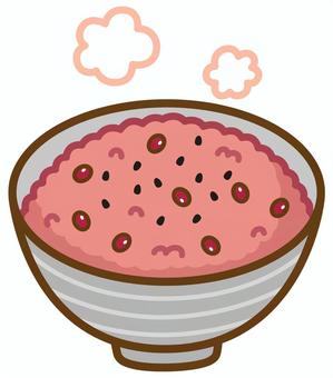 赤飯 赤飯 赤飯,ごはん,ご飯,米,もち米,小豆,胡麻,茶碗,食事,和食のイラスト素材