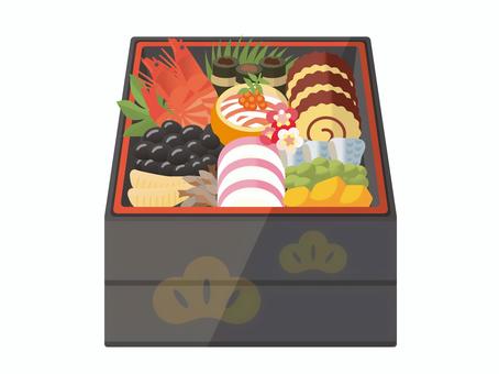 おせち おせち,お正月,正月,年始,年賀状,1月,重箱,伊達巻,栗きんとん,こはだのイラスト素材