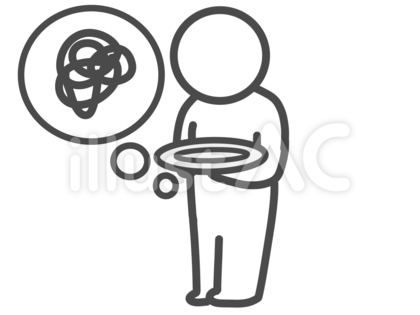 皿を持つ人 ぐるぐる