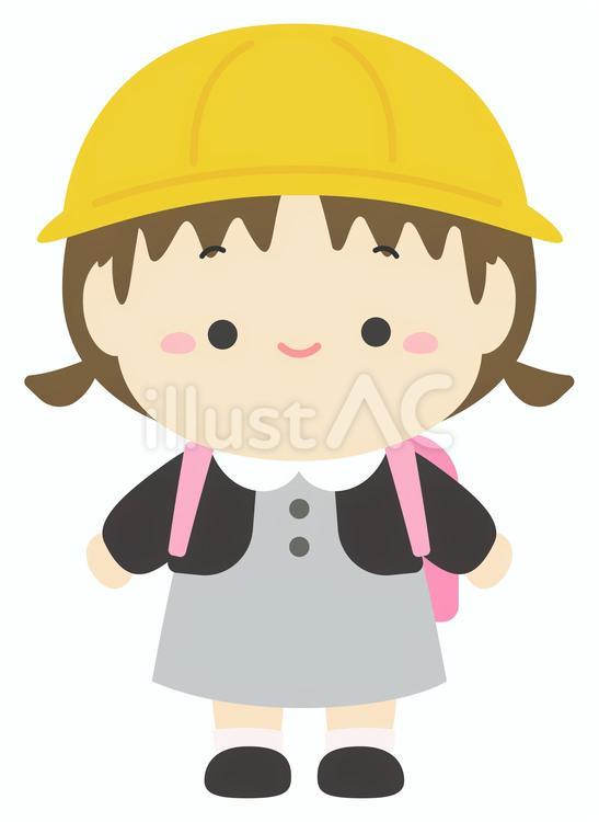 入学式-小学生の女の子とランドセル 05 入学,入学式,小学生のイラスト素材