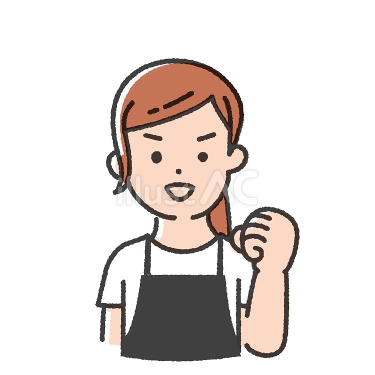カラー版　エプロンの女性-11 店員,人物,女性のイラスト素材