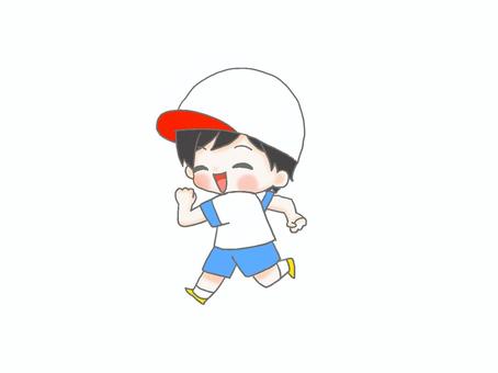 Running White Team 2, JPG and PNG Running White Team 2, hand drawn, boy, black hair, JPG and PNG