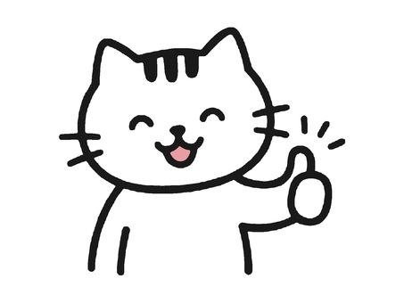 グッドサインをするネコ ネコ,猫,ねこ,グッドサイン,グッド,ok,オッケー,親指,サムズアップ,賛成のイラスト素材