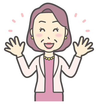  お金持ちマダム-202-バスト 笑顔,おばさん,中年,女性,富裕層,マダム,裕福,お金持ち,ミセス,おばちゃんのイラスト素材