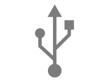 USBマーク（グレー） usb,マーク,アイコン,パソコン,周辺機器,通信,規格,データ,情報,転送のイラスト素材