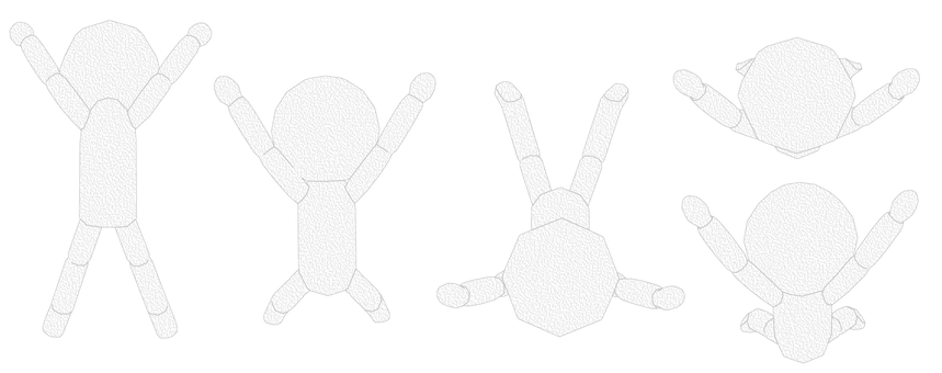 棒人間　ペパクラ風　両手足広げてジャンプ 達成感,解放感,成功,喜ぶ,ラッキー,幸福,ヤッター,両手上げ,ハッピー,楽しいのイラスト素材
