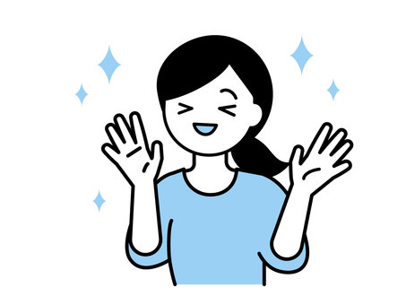 便利・お得・セール・喜ぶ女性03 人物,女性,20代,30代,40代,生活,お得,便利,喜ぶ,歓喜のイラスト素材
