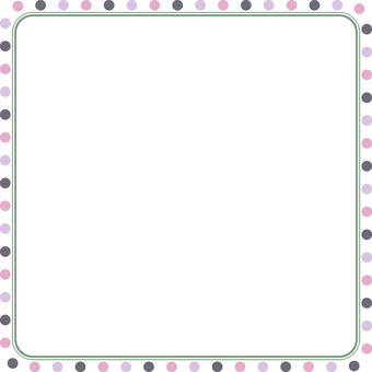 ドットとラインの正方形フレーム・ピンク フレーム,丸,ドット,点,ベクター,白バック,飾り,額,囲み,枠のイラスト素材
