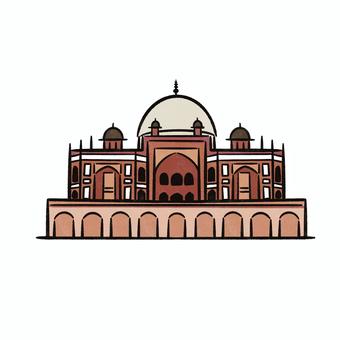 デリーフユマーン廟 デリーフユマーン廟,文化遺産,世界遺産,遺産,手書きイラストのイラスト素材