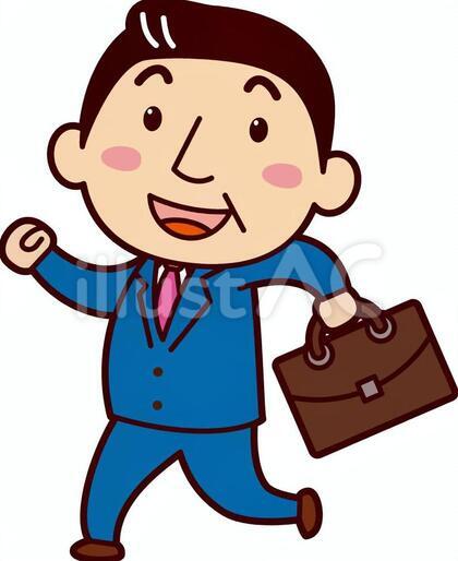 走る中年会社員