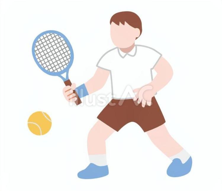 テニスをする男性 人物,テニス,テニス部のイラスト素材