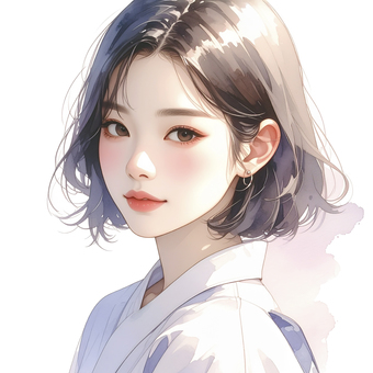 浴衣姿の若いの女性　AI生成画像 