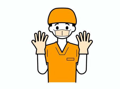 術衣を着た医療従事者のイラスト01 人物,医療,保健,福祉,医療従事者,男性,20代,30代,40代,医者のイラスト素材