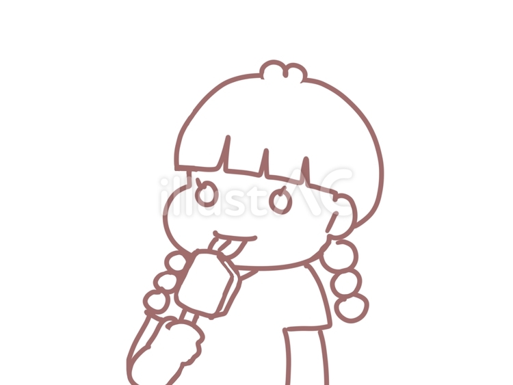 アイスを食べる女の子 女の子,アイス,夏のイラスト素材