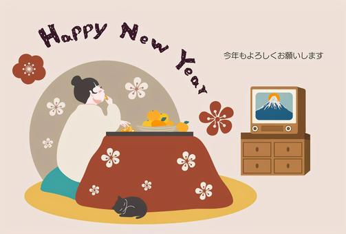 年賀状 年賀状,昭和,レトロ,happy,new,year,女性,富士山,初日の出,お正月のイラスト素材