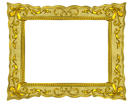 エレガンス系装飾付きの額縁　背景透過 額縁,エレガント,フレーム,飾り枠,アンティーク,クラシック,デコレーション,葉,洋風,欧風のイラスト素材