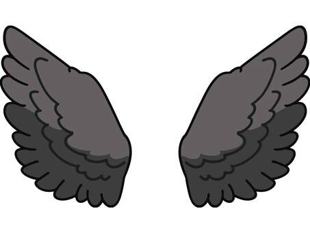 堕天使の羽根 羽根,翼,天使,鳥,ベクター,黒,素材のイラスト素材