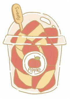 カットリンゴ飴カップ りんご,りんご飴,カットフルーツ,アイテム,カップ,容器,パック,スイーツ,お菓子,デザートのイラスト素材