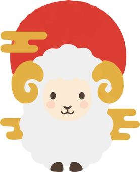 羊イラスト 羊,アイコン,かわいい,年賀状,和風,シンプルのイラスト素材