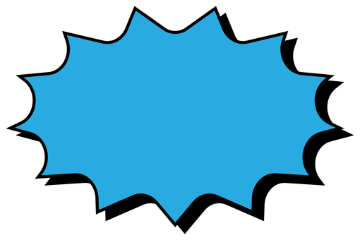爆発の吹き出し 青 爆発,吹き出し,炸裂,爆弾,強調,マンガ,セリフ,コミック,驚き,びっくりのイラスト素材