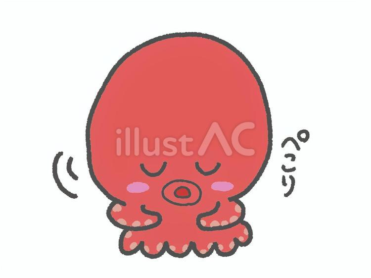 お辞儀をするタコ お辞儀,タコ,海鮮のイラスト素材
