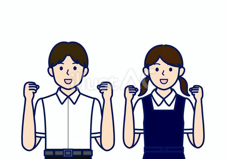 頑張る・覚悟・決心をした中学生・高校生 覚悟,頑張る,決心のイラスト素材