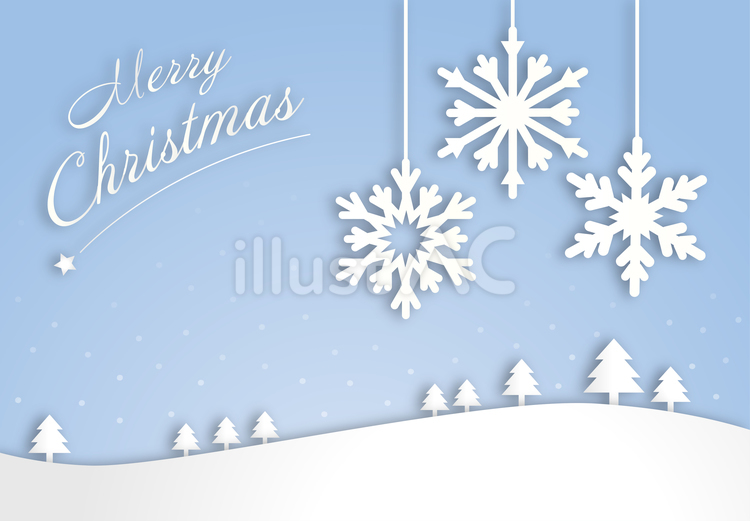 クリスマスオーナメントと冬の風景02 クリスマス,背景,クリスマスツリーのイラスト素材