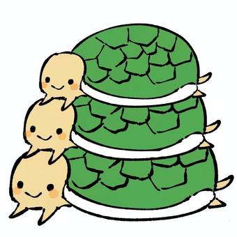 親子かめ 動物,カメ,かめ,亀,甲羅,親子,家族,かわいい,生き物のイラスト素材