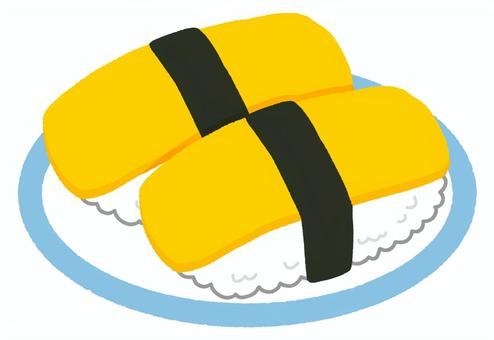 寿司(たまご02) 寿司(たまご02) 寿司,たまご,海苔,食べ物,和食,シャリ,日本食,皿,回転寿司のイラスト素材