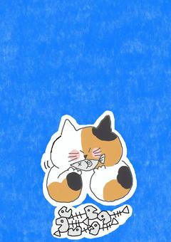 魚を食べる三毛猫ちゃん 魚を食べる三毛猫ちゃん かわいい,魚,たべもの,食べる,おいしい,うまい,食事,ごはん,骨,たくさんのイラスト素材