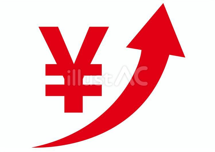 上昇  お金 矢印,お金,上昇のイラスト素材