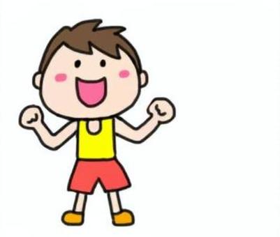 男の子とやる気ポーズ 男の子,やる気ポーズ,頑張る,やる気,走るぞーのイラスト素材