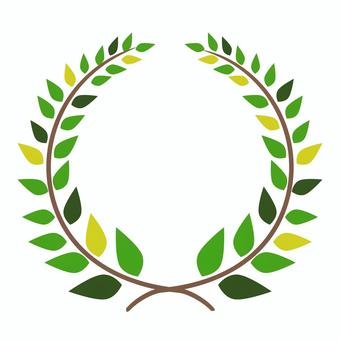 月桂樹　グリーン 月桂樹,月桂冠,記念日,アニバーサリー,フレーム,ランキング,アイコン,成績,祝福,シンプルのイラスト素材