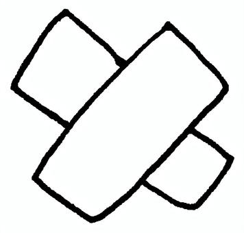 傷の手当マーク 傷,手当て,絆創膏,マーク,テープ,応急処置,怪我,バッテン,ばつ,クロスのイラスト素材