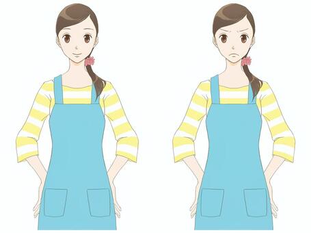Illustration, standing pictures, housewife, young, 