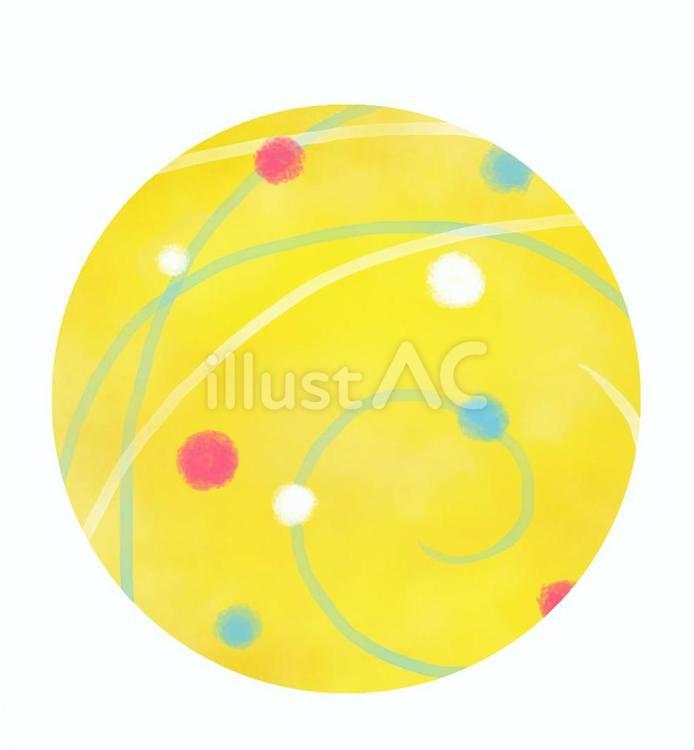 水彩の黄色の水ヨーヨー 水彩,黄色,水のイラスト素材