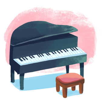 ピアノ ピアノ,グランドピアノ,コンサート,学校,歌,音楽会,弾き語り,合唱,趣味,習い事のイラスト素材