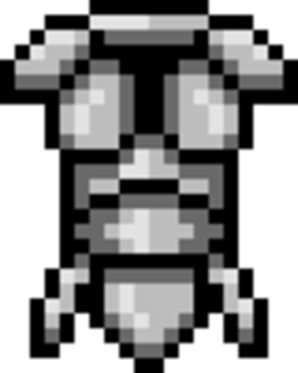 鉄の鎧（ドット絵） 鉄,鎧,武具,防具,装備,ドット絵,レトロ,ゲーム,ファンタジー,冒険のイラスト素材